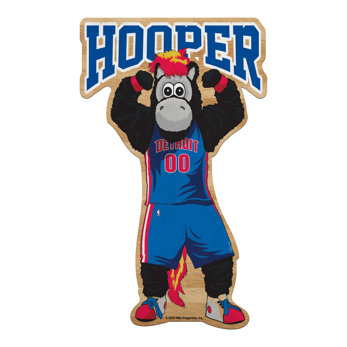 Detroit Pistons Rico Hooper Shape Cut Mascot Pennant - Front view