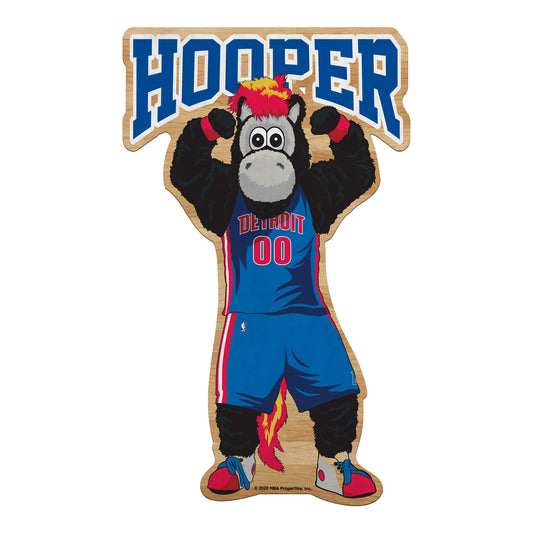 Detroit Pistons Rico Hooper Shape Cut Mascot Pennant - Front view