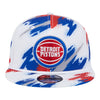 Youth Detroit Pistons New Era Painted 950 Snapback in White Blue and Red - Front View