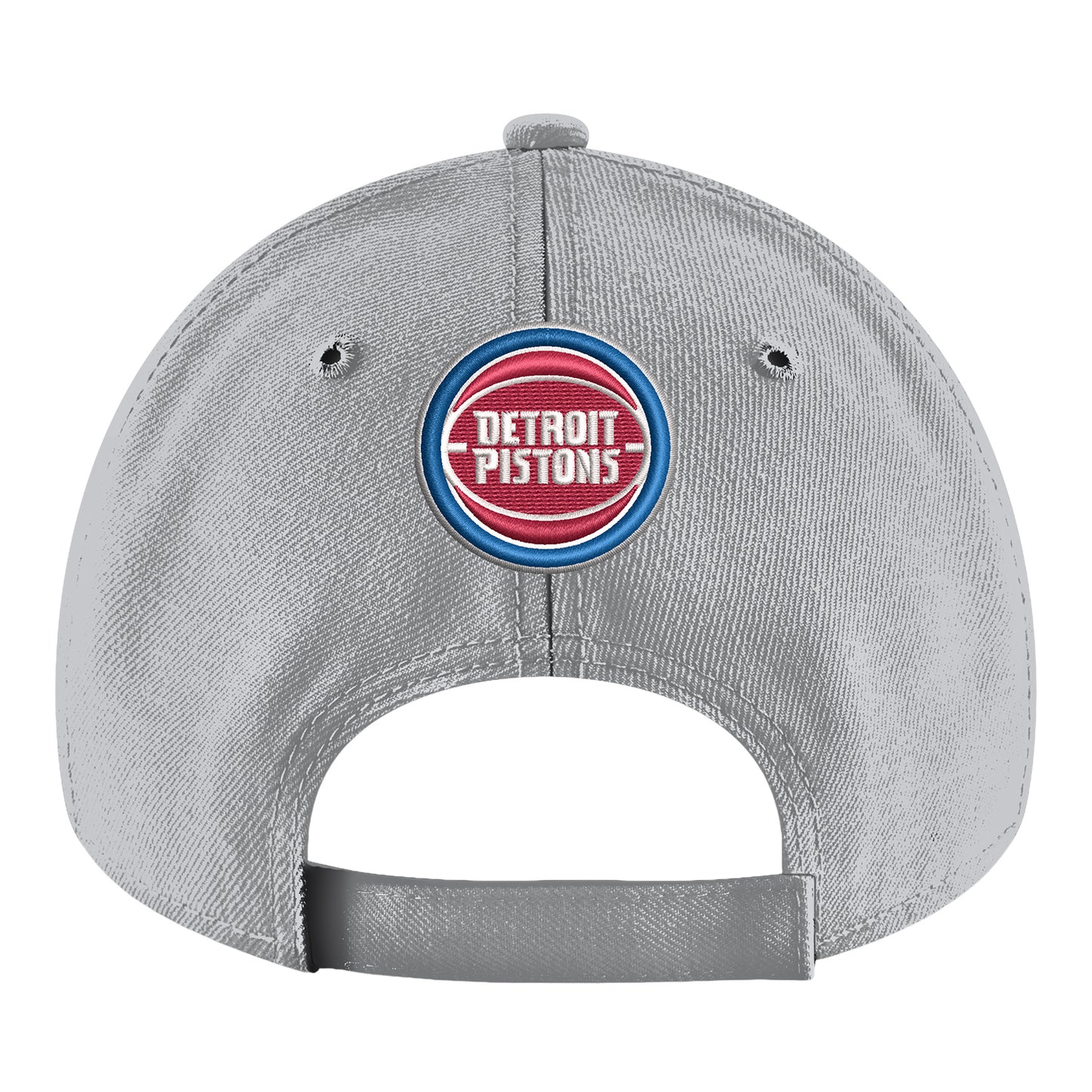 Youth Detroit Pistons New Era 940 Wordmark Hat in Grey - Back View