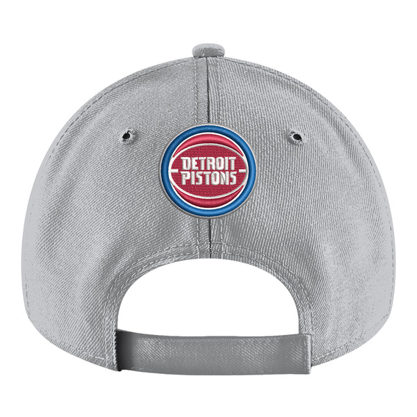 Youth Detroit Pistons New Era 940 Wordmark Hat in Grey - Back View