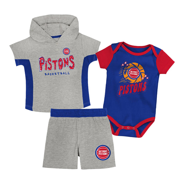 Infant Detroit Pistons Outerstuff Double Dribble 3-Piece Set Front View