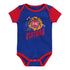 Infant Detroit Pistons Outerstuff Double Dribble 3-Piece Set Onesie Front View