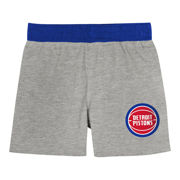 Infant Detroit Pistons Outerstuff Double Dribble 3-Piece Set Shorts Front View