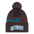 Youth 2025-26 City Edition Detroit Pistons New Era Knit in Black - Front View