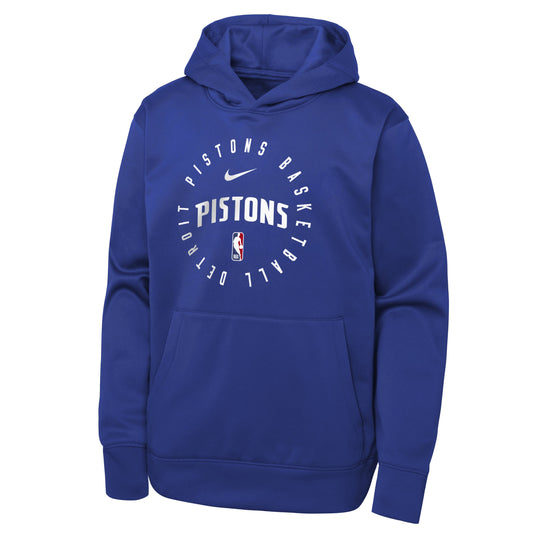 Youth Detroit Pistons Spotlight Hooded Sweatshirt in Blue - Front View