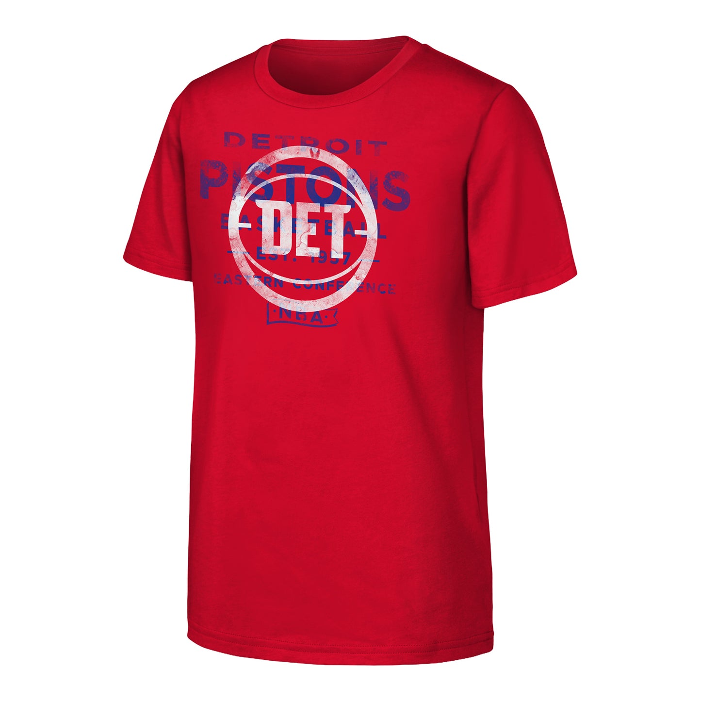Youth Detroit Pistons Half Court T-Shirt in Red - Front View