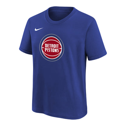 Youth Detroit Pistons Nike Essential Logo T-Shirt in Blue - Front View