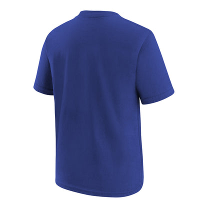 Youth Detroit Pistons Nike Essential Logo T-Shirt in Blue - Back View