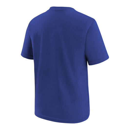 Youth Detroit Pistons Nike Essential Logo T-Shirt in Blue - Back View