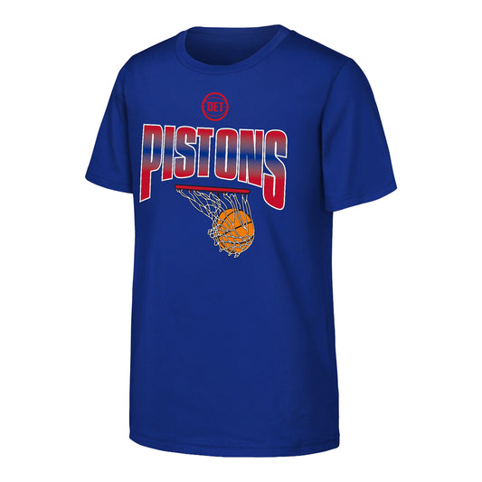 Youth Detroit Pistons Outerstuff Replay T-Shirt in Blue - Front View