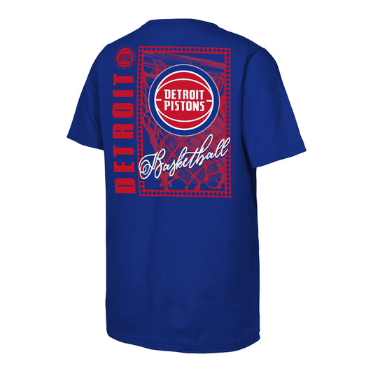 Youth Detroit Pistons Outerstuff Replay T-Shirt in Blue - Back view