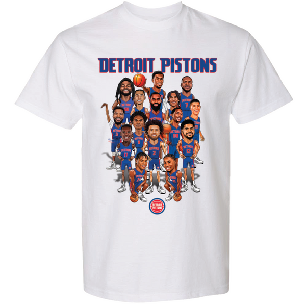 Detroit Pistons 2024-25 Roster Caricature T-shirt