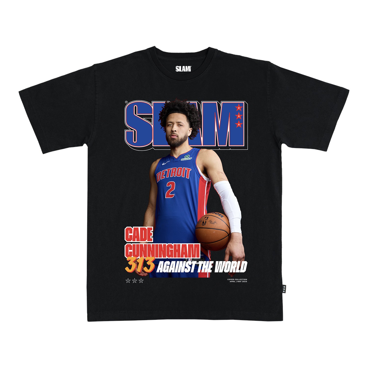 Cade Cunningham SLAM Magazine Black T-Shirt - Front View