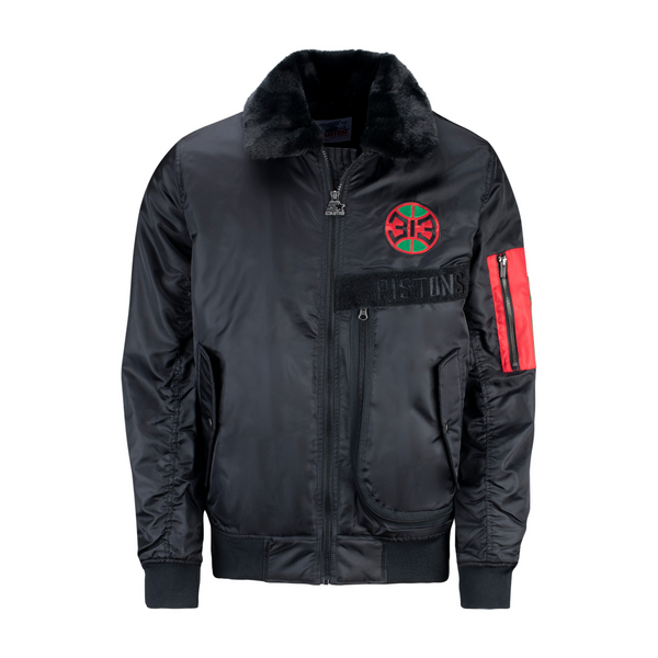 00s y2k Monarchy ナイロンライダース 刺繍 ジップアップ M Pistons x Ty Mopkins Black History Month Full Zip Starter Jacket