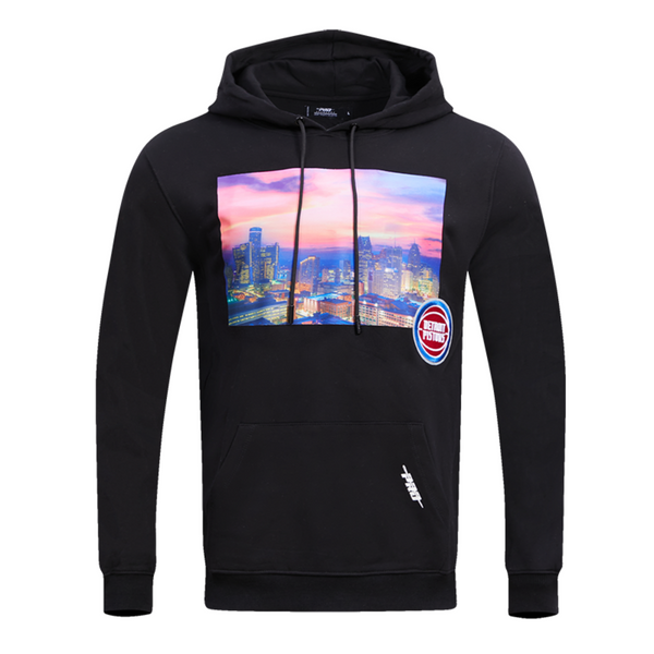 Pistons Pro Standard City Scape Hooded Sweatshirt in Black - Front View