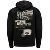 Detroit Pistons Run The Numbers Pullover Hood in Black - Back View