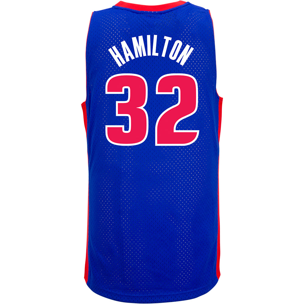 Richard Hamilton Mitchell & Ness Royal 2003/04 Hardwood Classics Throwback Swingman Jersey in Blue - Back View