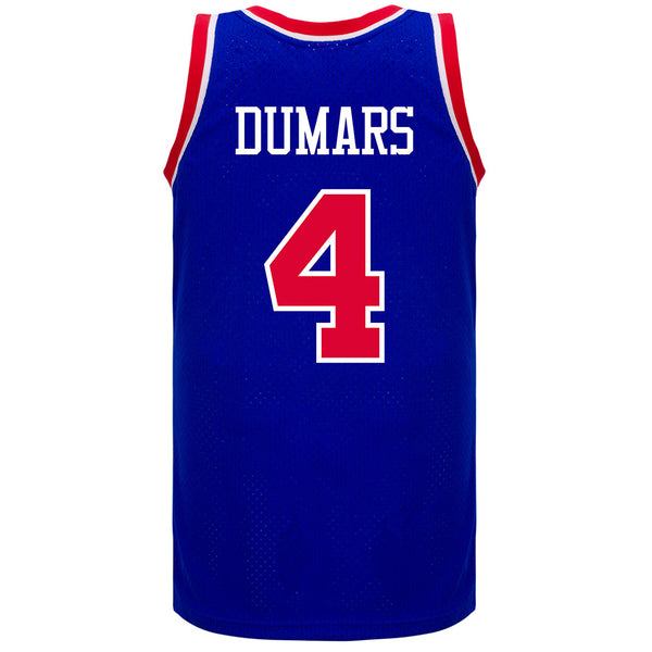 Joe Dumars Mitchell & Ness Throwback Jersey in Blue - Back View