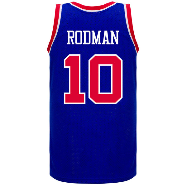 Dennis Rodman Mitchell & Ness Throwback Jersey in Blue - Back View