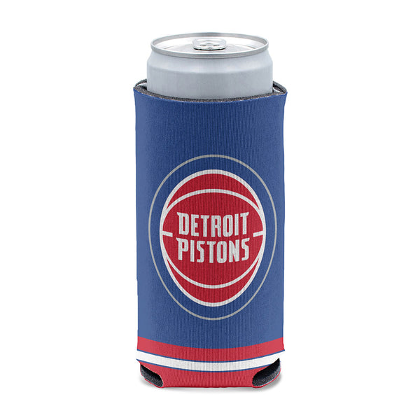 Detroit Pistons 12oz Slim Blue Can Cooler in Blue - Front View
