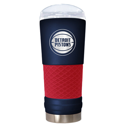 Detroit Pistons Stainless Steel 24 oz Tumbler in Navy and Red - Front View