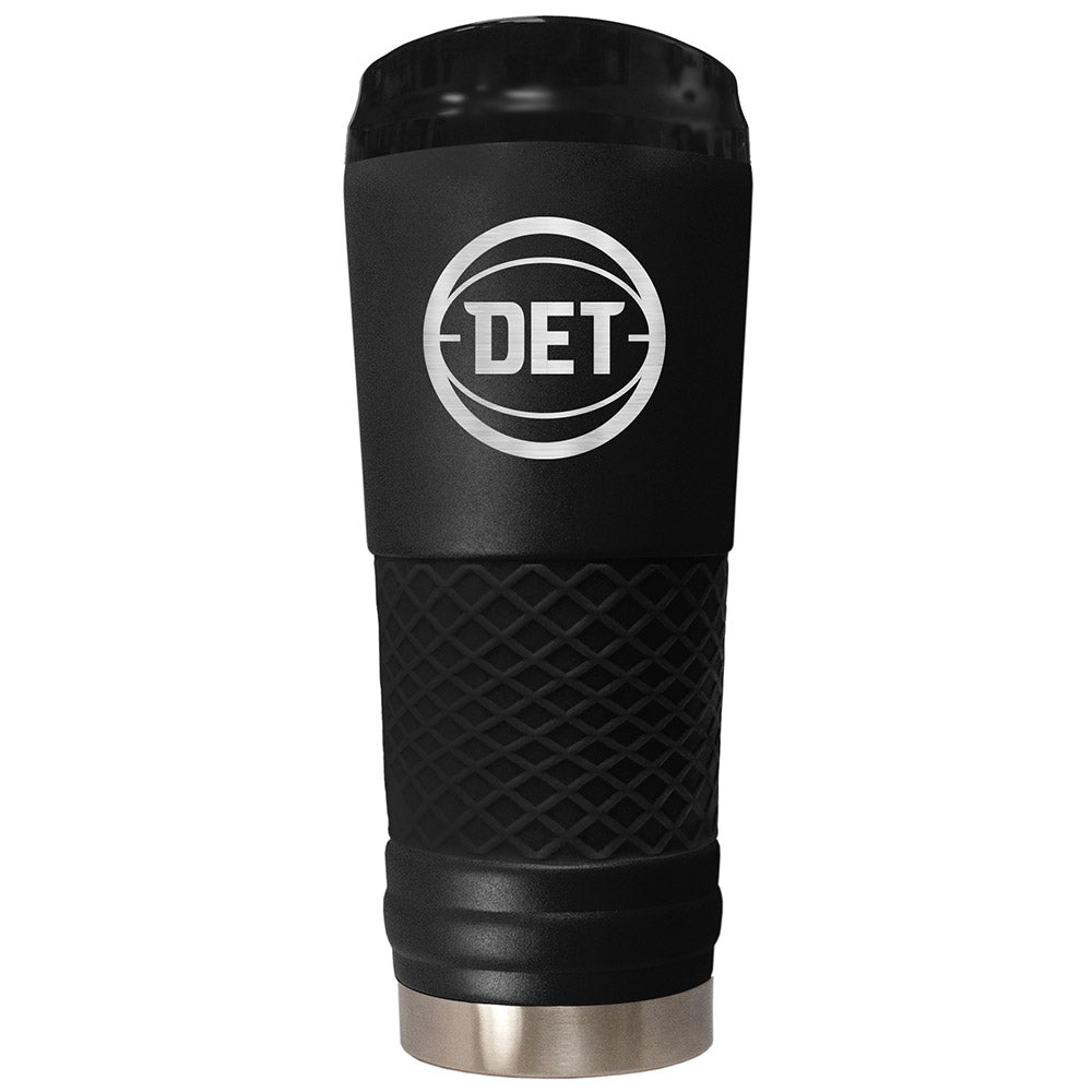 Detroit Pistons 24oz DET Draft Tumbler in Black - Front View