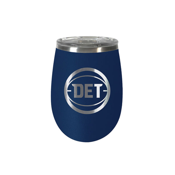 Detroit Pistons 10oz DET Wine Tumbler in Blue - Front View