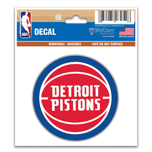 Detroit Pistons 3x4 Team Logo Decal - Front View