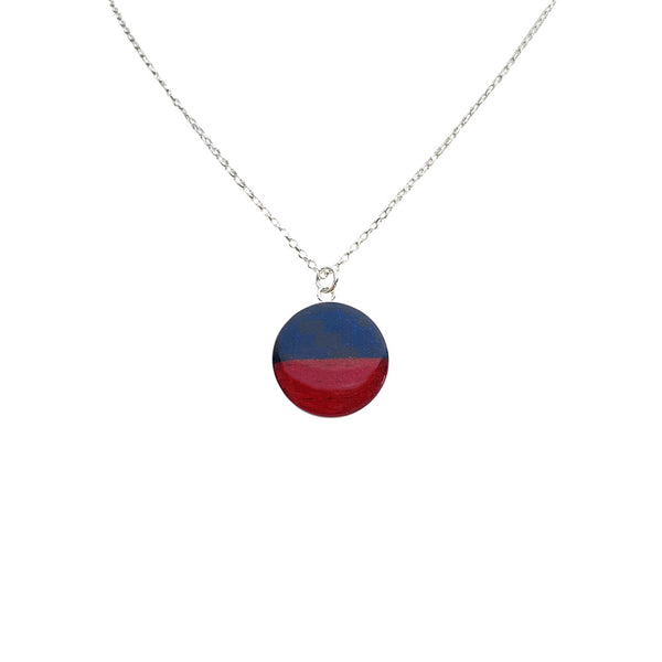 Pistons Motor City Jersey Nicole Necklace in Silver - Front View