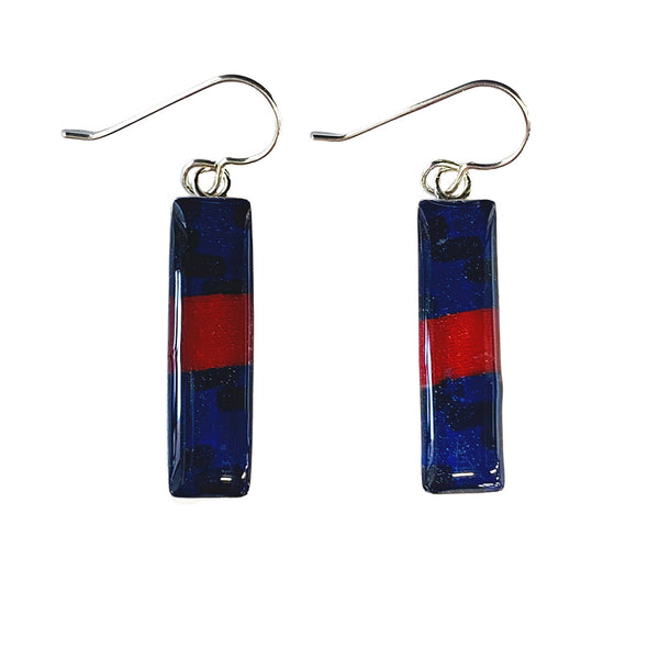 Pistons Motor City Jersey Earrings in Silver - Front View