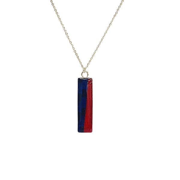 Pistons Motor City Jersey Nechelle Necklace in Gold - Front View