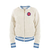 Ladies New Era Pistons Sherpa Full-Zip Jacket in White - Front View