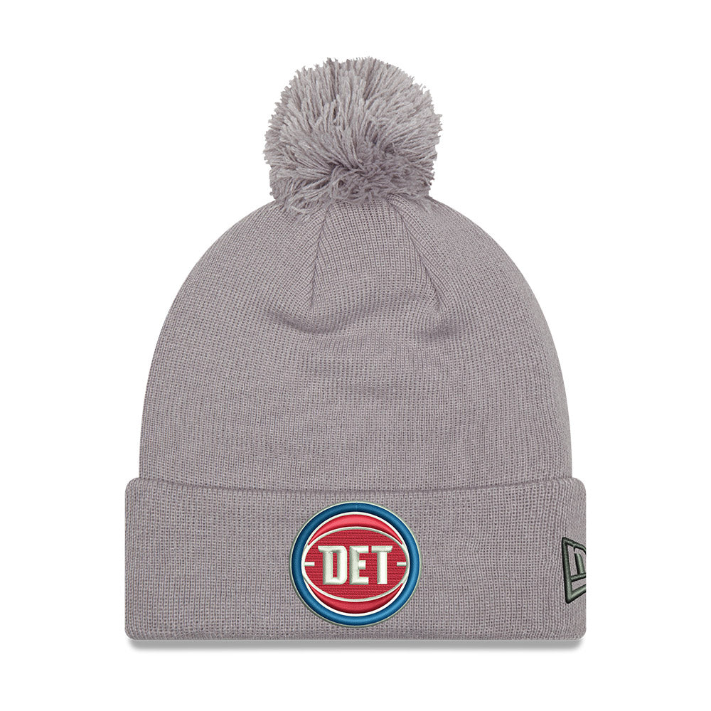Detroit Pistons Ladies New Era DET Gray Knit - Front View