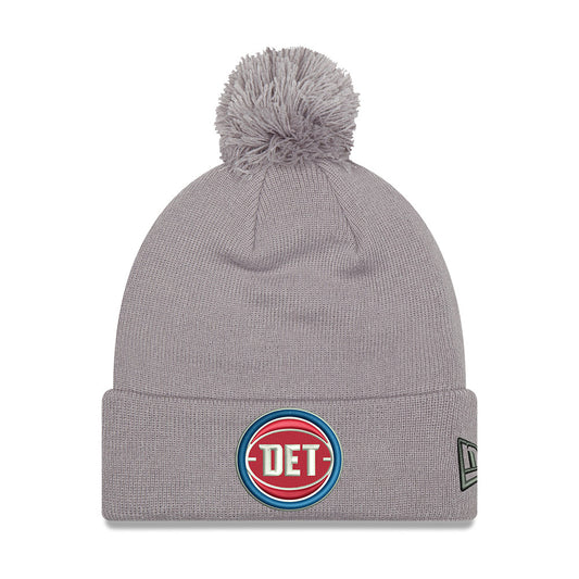 Detroit Pistons Ladies New Era DET Gray Knit - Front View