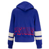 Ladies Junk Food Pistons Pullover Hooded Sweatshirt in Blue - Back View