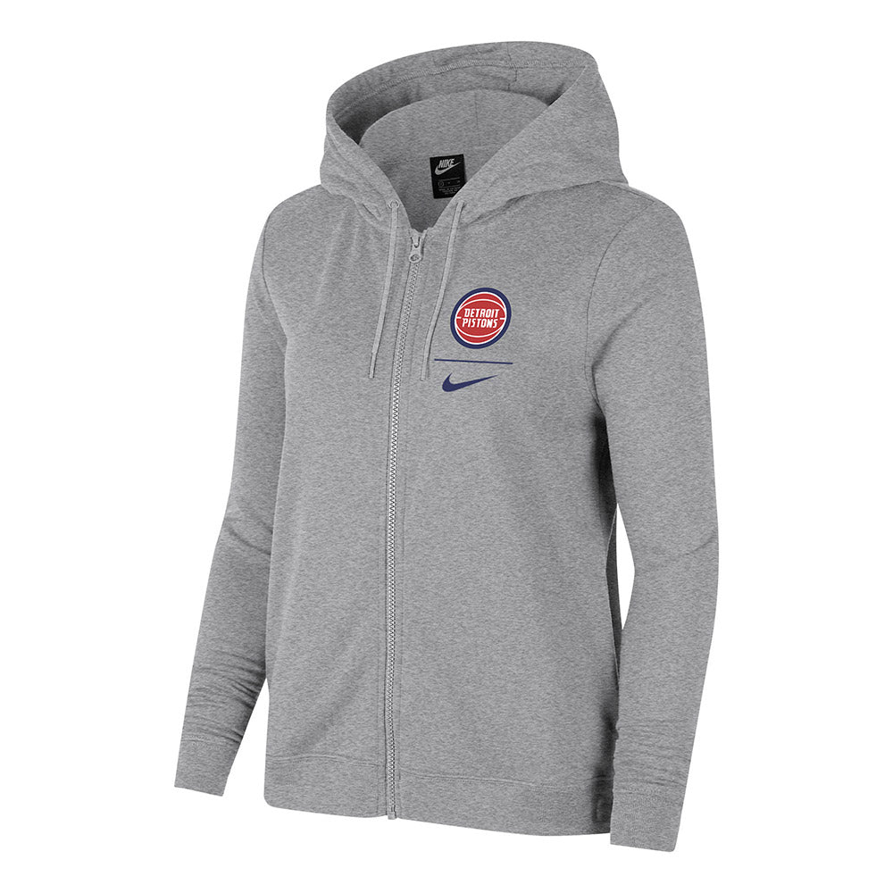 NBA Detroit Pistons Red Blue Mascot Scratch Zip Up Hoodie - Limotees