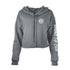 Ladies Pistons Respect the Code Crop Hooded Sweatshirt in Gray - Front View