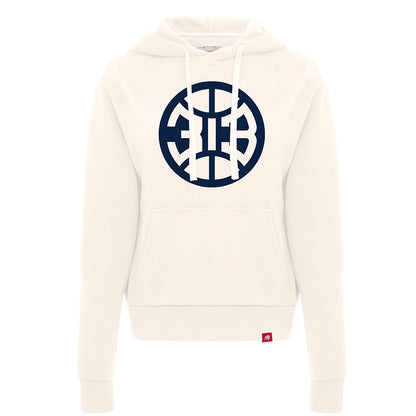 Ladies Sportiqe Pistons 313 Hooded Sweatshirt in Cream - Front View