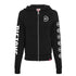 Ladies Sportiqe Pistons Full Zip Hooded Sweatshirt in Black - Front View