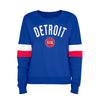 Ladies Detroit Pistons New Era Sleeve Stripe Crewneck Sweatshirt