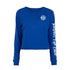 Ladies New Era Pistons Long-Sleeve Crop Top in Blue - Front View