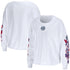 Pistons Ladies WEAR by Erin Andrews Celebration Long Sleeve T-Shirt in White - Front/Back View