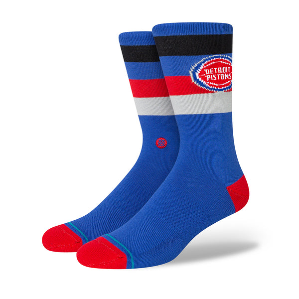 Pistons St Crew Socks in Blue/Red - Side View