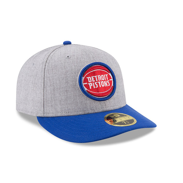 New Era Detroit Pistons Grey Fitted 59FIFTY Hat in Gray and Blue - Right View