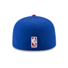 New Era Detroit Pistons Fitted 59FIFTY Hat in Blue and Red - Back View