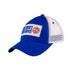 Detroit Pistons Felt Patch Trucker Adjustable Hat in Blue and White - Left View