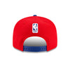 New Era Detroit Pistons X Compound 9FIFTY Snapback Hat in Red and Blue - Back View