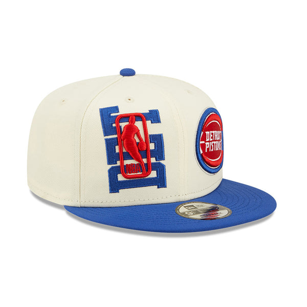 Pistons New Era 2022 Draft 9FIFTY Snapback Hat in White - 1/4 Right View