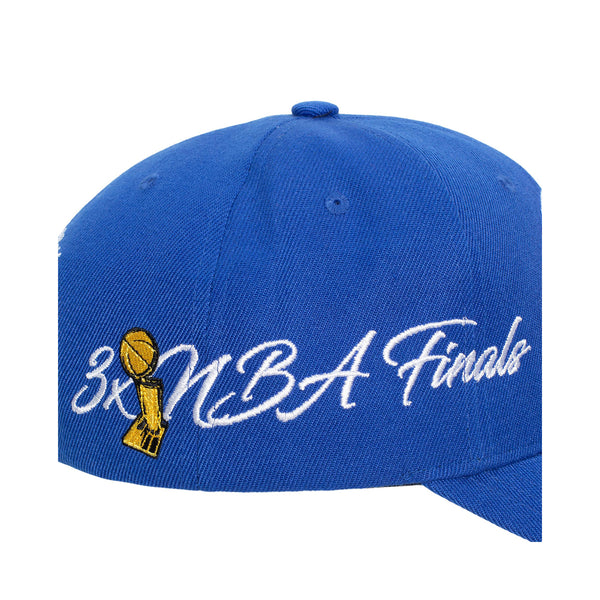 Pistons Mitchell & Ness NBA Champs Snapback Hat in Blue - Blue View